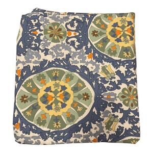 Pottery Barn Caesarea Medallion cotton duvet cover blue green white Queen/ Full